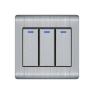 Stainless steel Switch Q1-3 Gang 1 Way switch-Silver